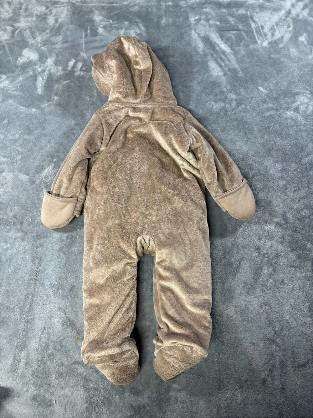 Carter's Brown Plush Hooded Baby Footie One-Piece